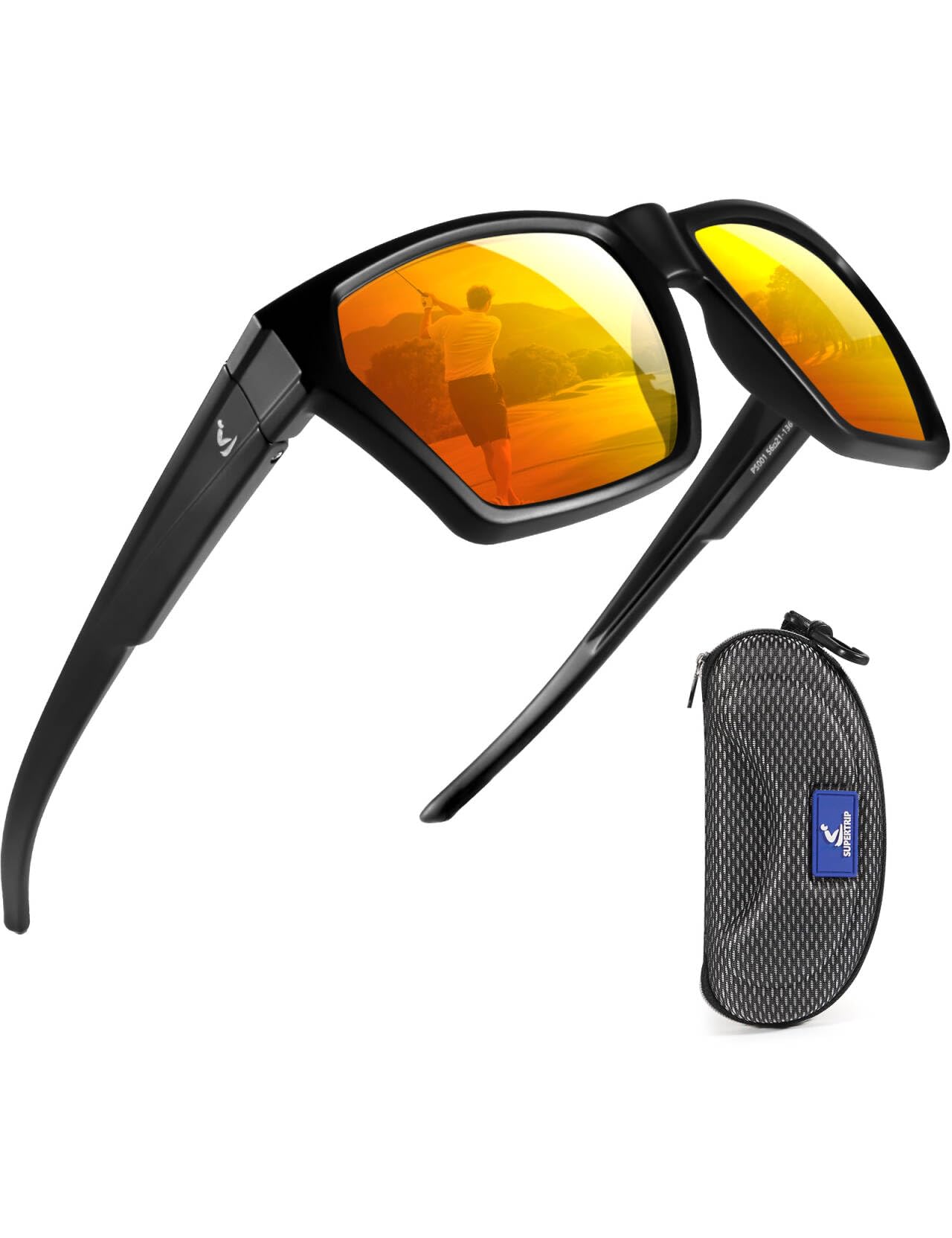 Supertrip Polarised Sports Sunglasses for Men,Lightweight Floating TR90 Frame UV400 Protection Sun Glasses for Running/Cycling/Fishing/Driving/Golf