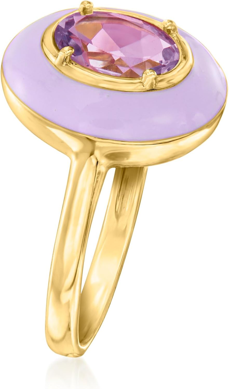 Ross-Simons 1.20 Carat Amethyst Ring With Pastel Purple Enamel in 18kt Gold Over Sterling