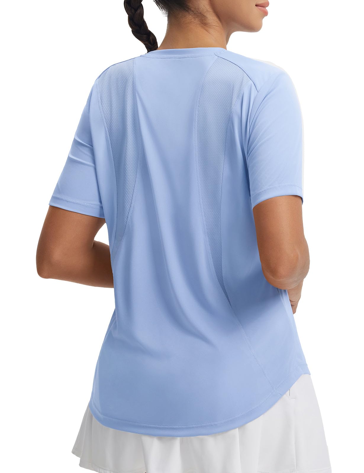 baleaf Women's Gym Tops Sun Protection Short Sleeve Shirts Breathable Quick Dry UV Protect Hiking Sports Running Workout Shirt