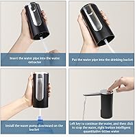 Vista 7 de Dispensador de agua plegable, bomba automática de botella de agua, dispensador de agua eléctrico para botellas universales con carga tipo C, bomba