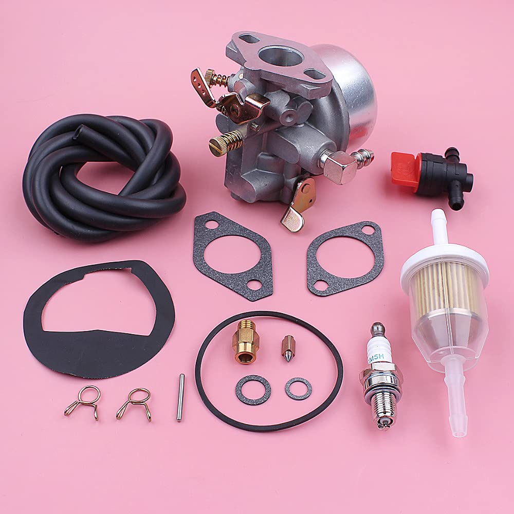 PEGGYLIN Kit de reparación de Juntas de carburador Compatible con K90 K91 K141 K160 K161 K181, Manguera de Filtro de Combustible, válvula de Cierre, Pieza de Repuesto for cortacésped