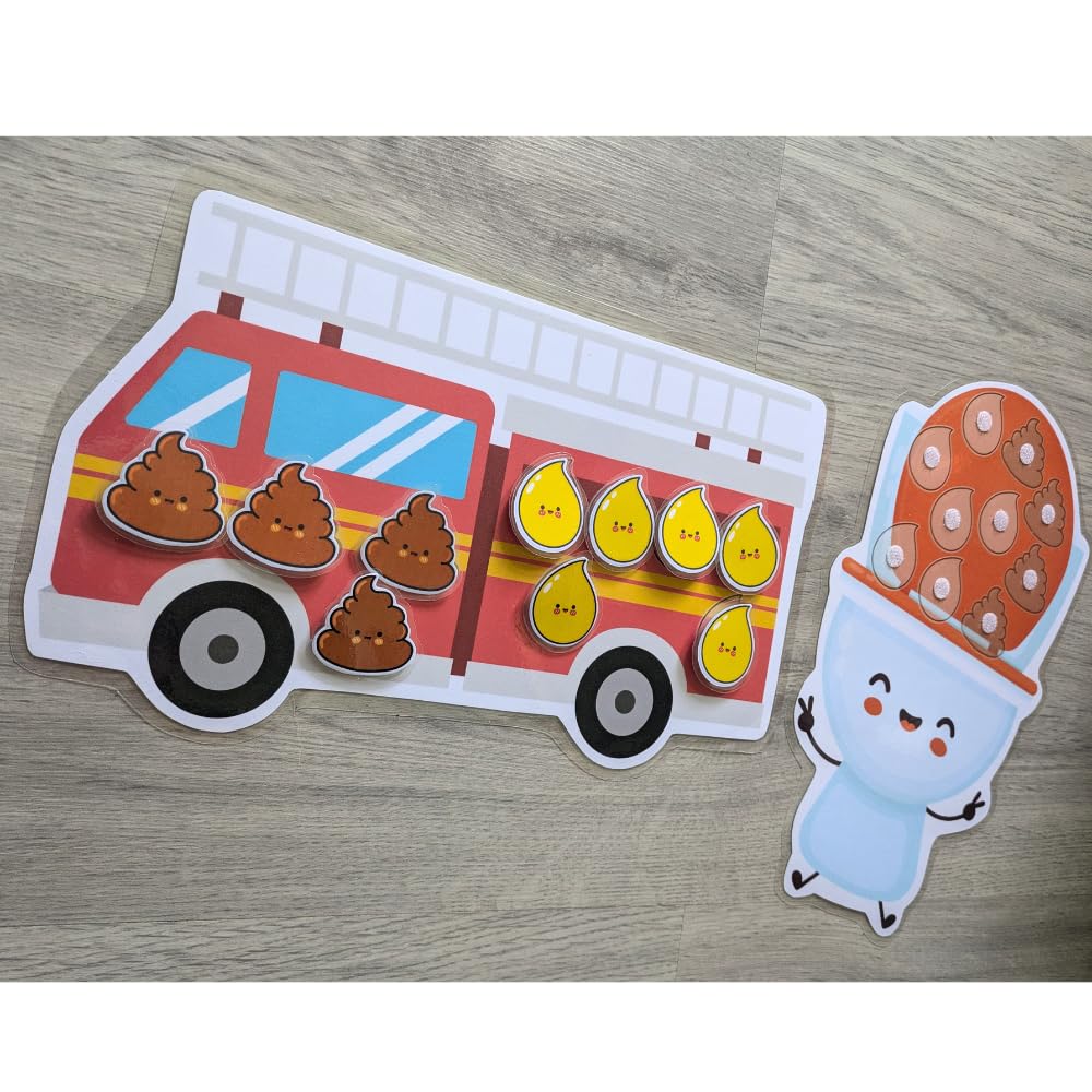 Tableau de Propreté Enfant Routine Toilettes Camion de Pompier Planificateur Visuel Éducatif Autonomie 3 Ans TDAH TSA