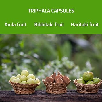 Triphala Capsules - Rich in Vitamin C & Antioxidants | with Goodness of Amla, Haritaki & Bibhitaki - 90 Capsules