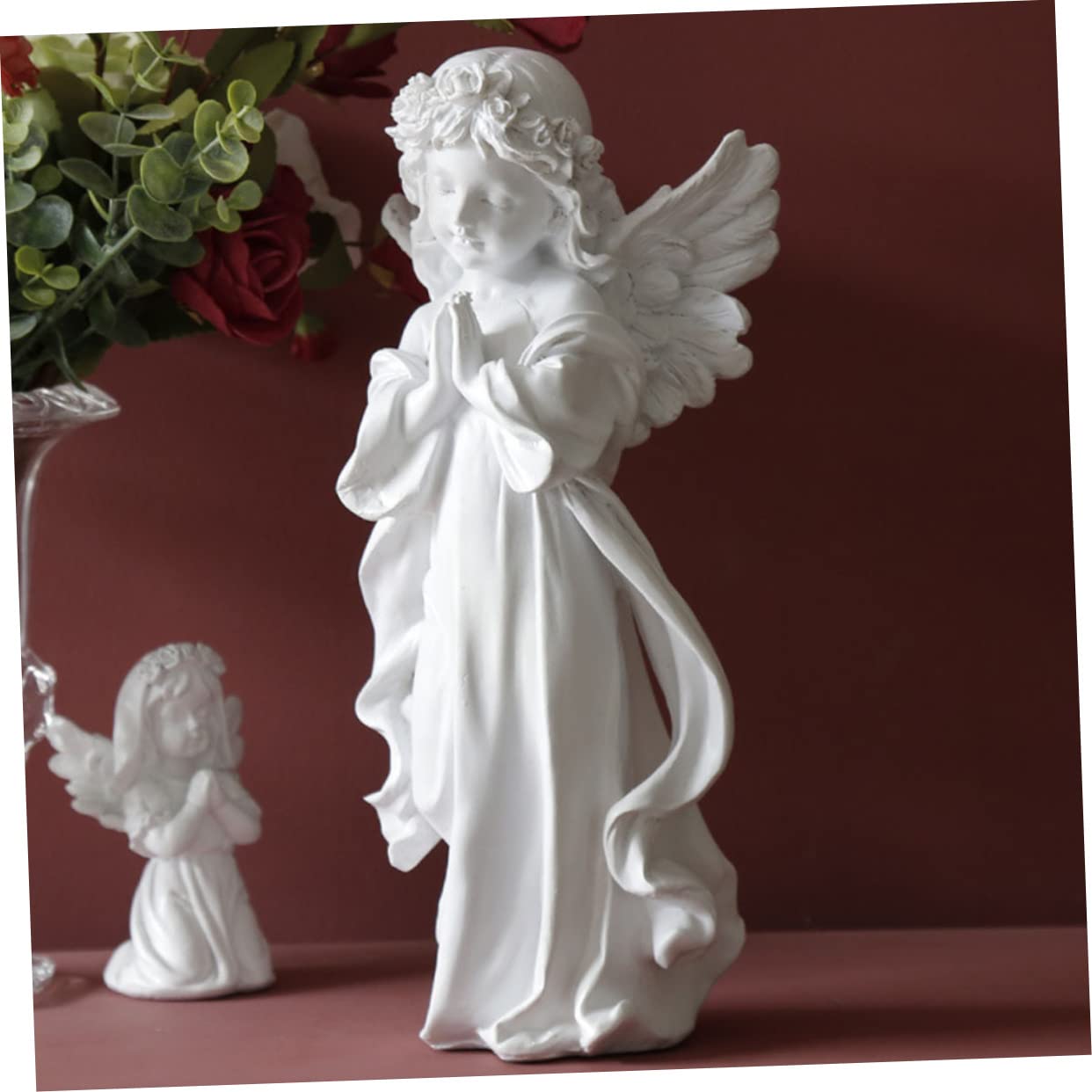 Mipcase 1pezzi Statua Angeli in Preghiera Ornamento Artistico Angelico Decorazione Scultorea per Casa e Ufficio Materiale