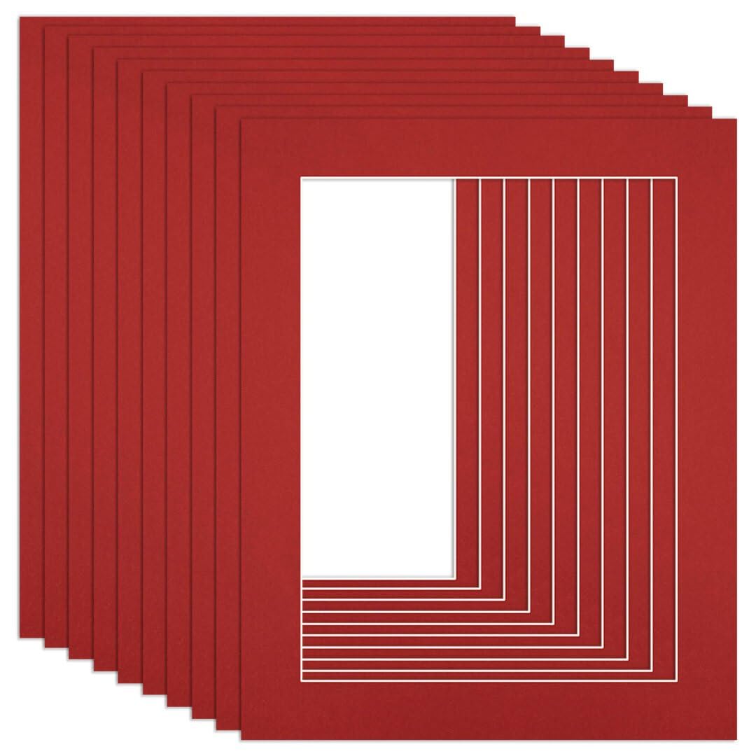 Procut Global 50x40cm Crimson Picture Mounts to Fit 40x30cm Aperture - Precision Cut Cardboard Photo Mount - Ideal for Frames, Prints, Artwork & Certificates - Sizes & Colours Available - 10 Pack โ image 1