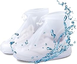 SooGree Rain Shoe Covers- Waterproof Sand Control Non-Slip Overshoes Covers Women Men Kids Outdoor Foldable Reusable PVC Rubber Sole Medium Top Shoe Covers - L