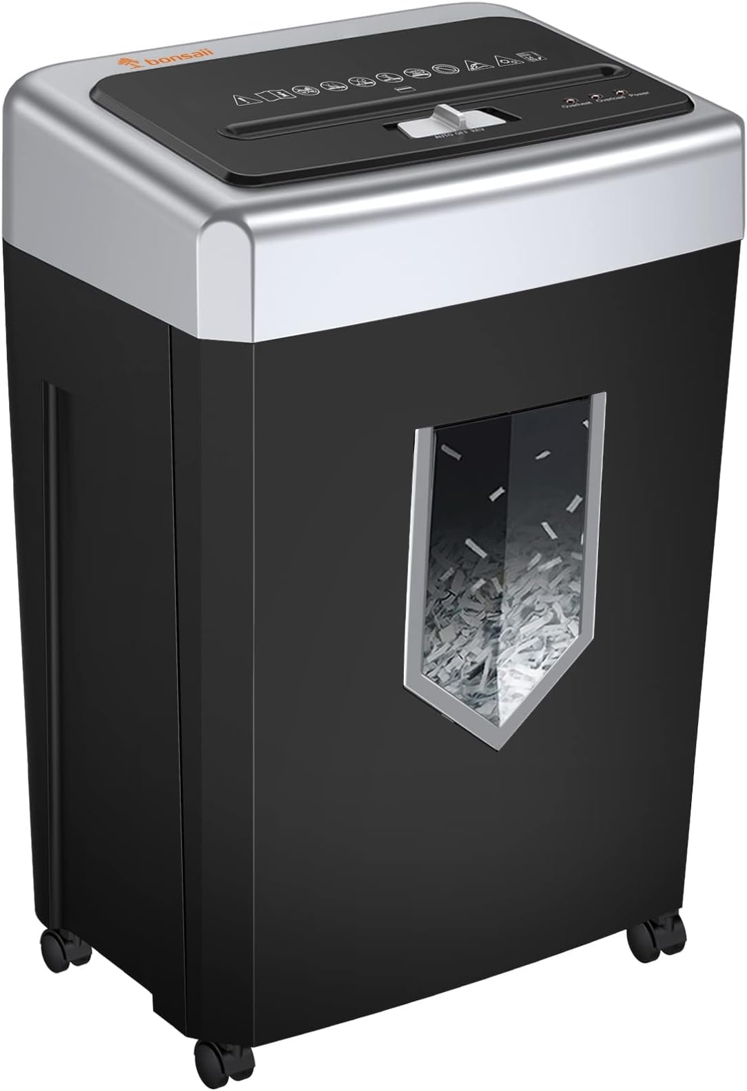 Bonsaii 15-Sheet Cross Cut Paper Shredder for Office, Heavy Duty Shredder for CD/Card, 30-Minute Working Time, 60dB Quiet Shredder with Jam Proof System, 18L Pullout Bin, C169-B
