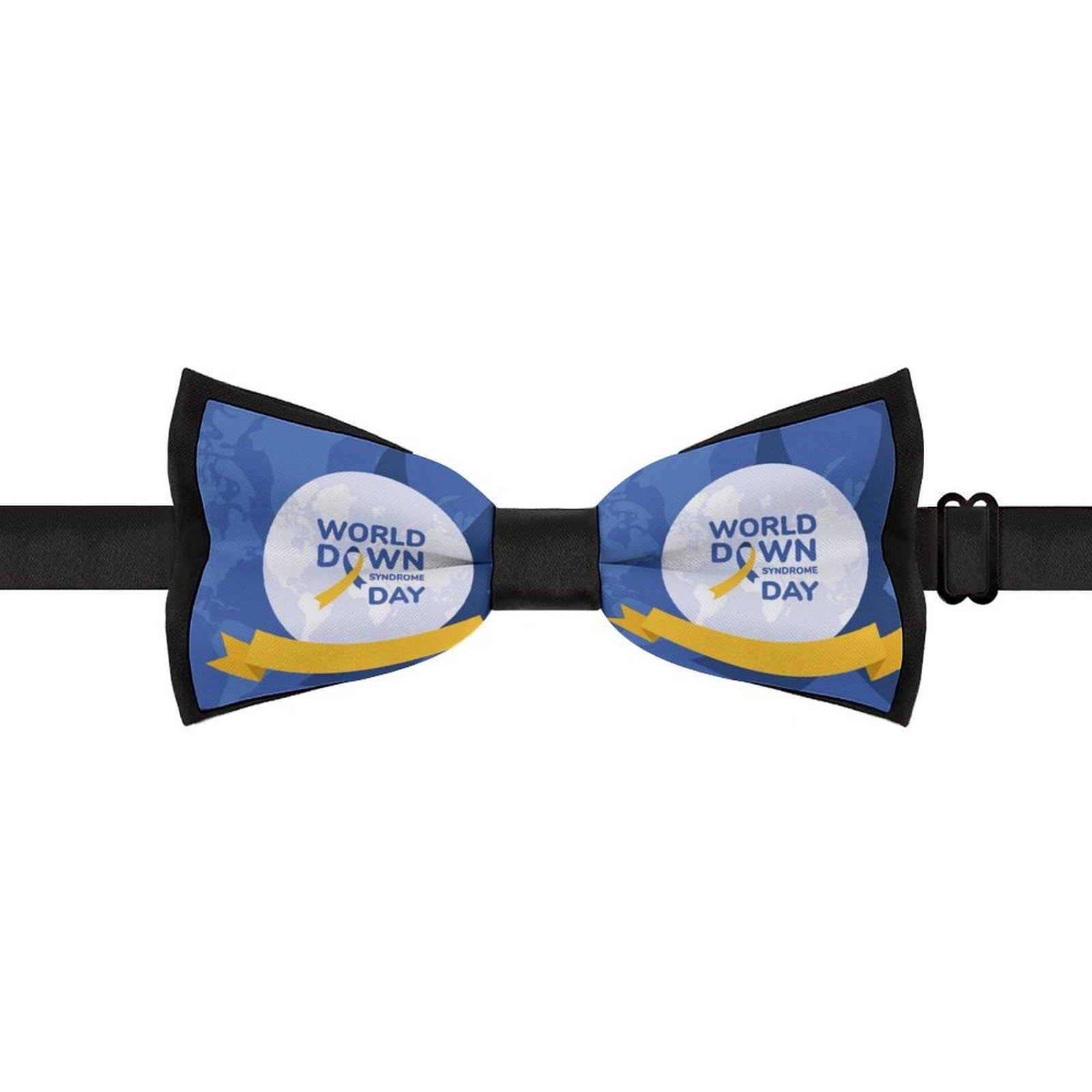 GoasNei World Down Syndrome Awareness Day Bow Tie for Men Adjustable Necktie Funny Tie Neck Ties for Weddings Party