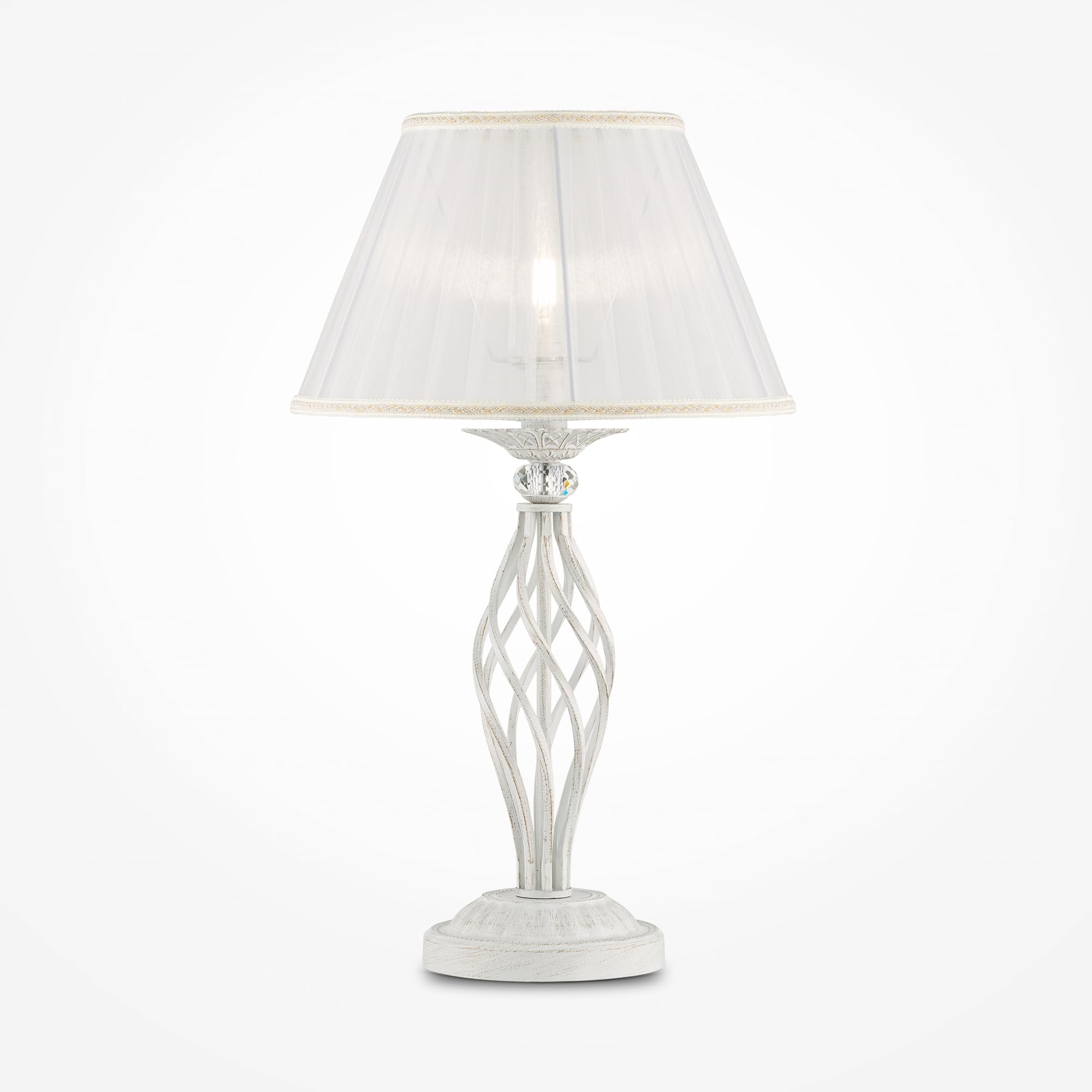 MAYTONI Tischlampe Erich – Höhenverstellbar, Mattweiße Glaskugel, Bronze, Für E14 Birnen, 65 Cm Max.