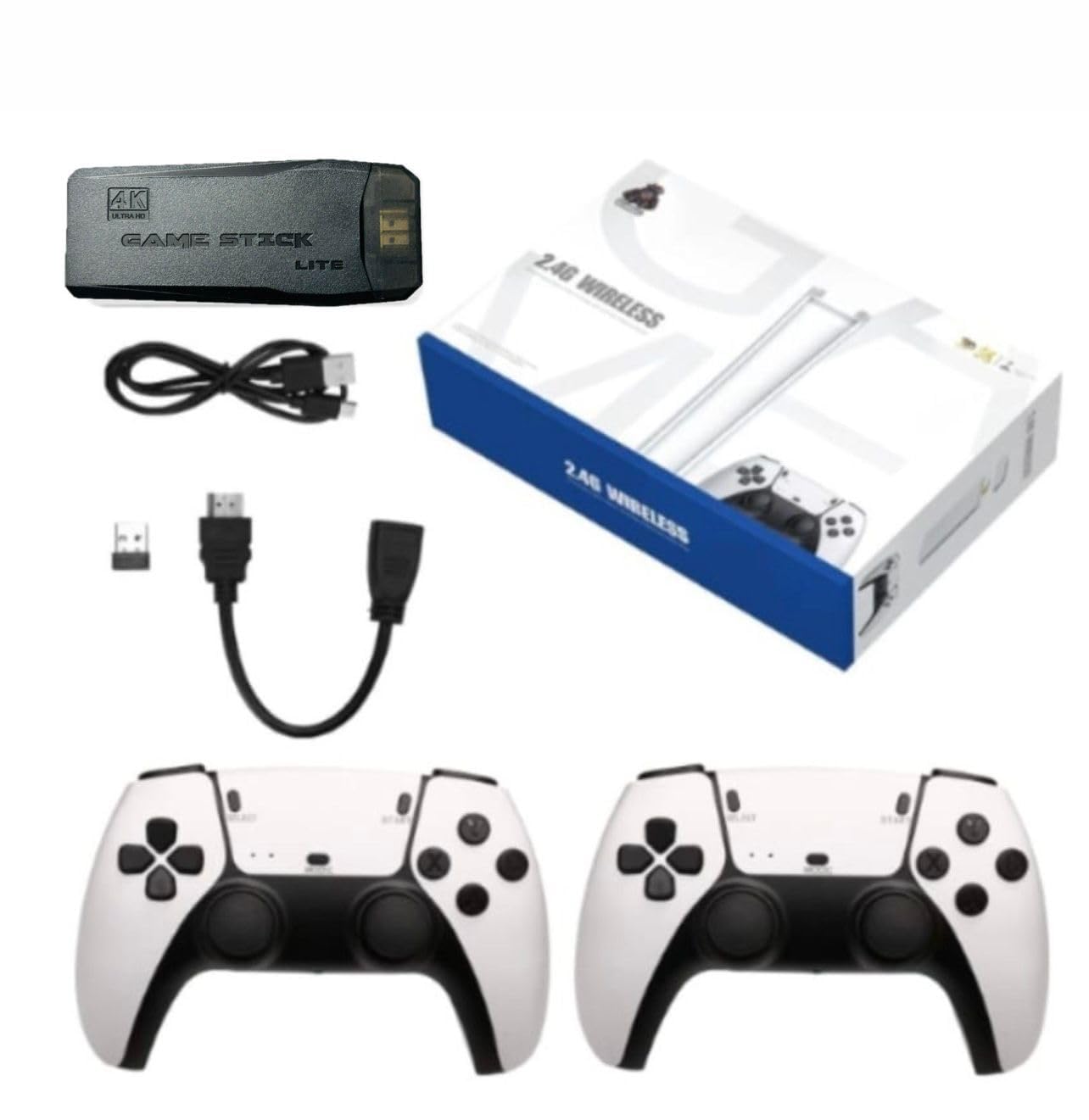 DOMENICO Wireless Video Games for Tv Gaming, Retro Gaming Console with Game Stick 4K Ultra HD Game Stick, Plug & Play TV Video Game Set for 2 Player with 10 Emulators 2.4G Wireless (B0DDXL129W) Amazon Price History, Amazon Price Tracker