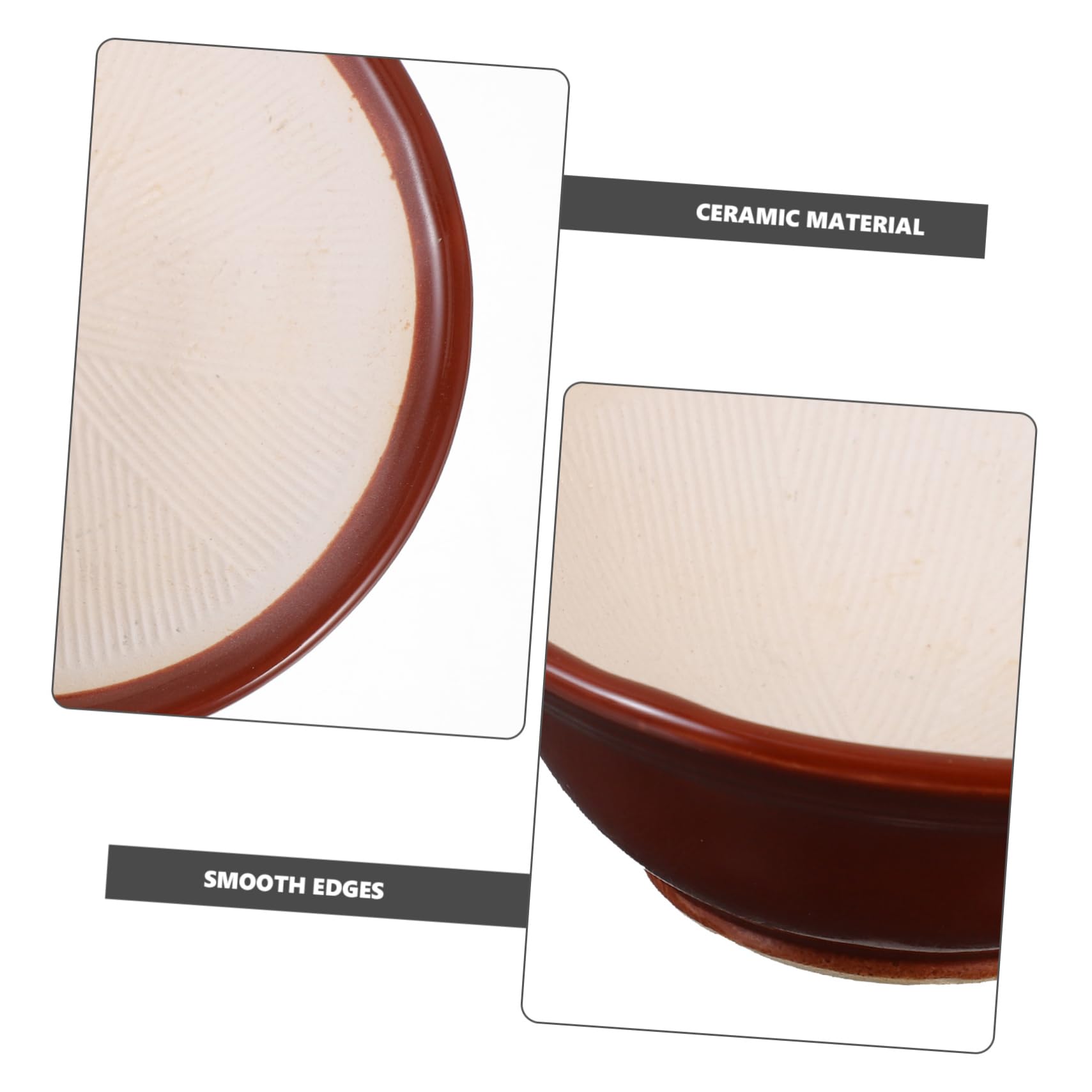 Bol à Broyer en Céramique Marron Bâton en Bois Cuisine