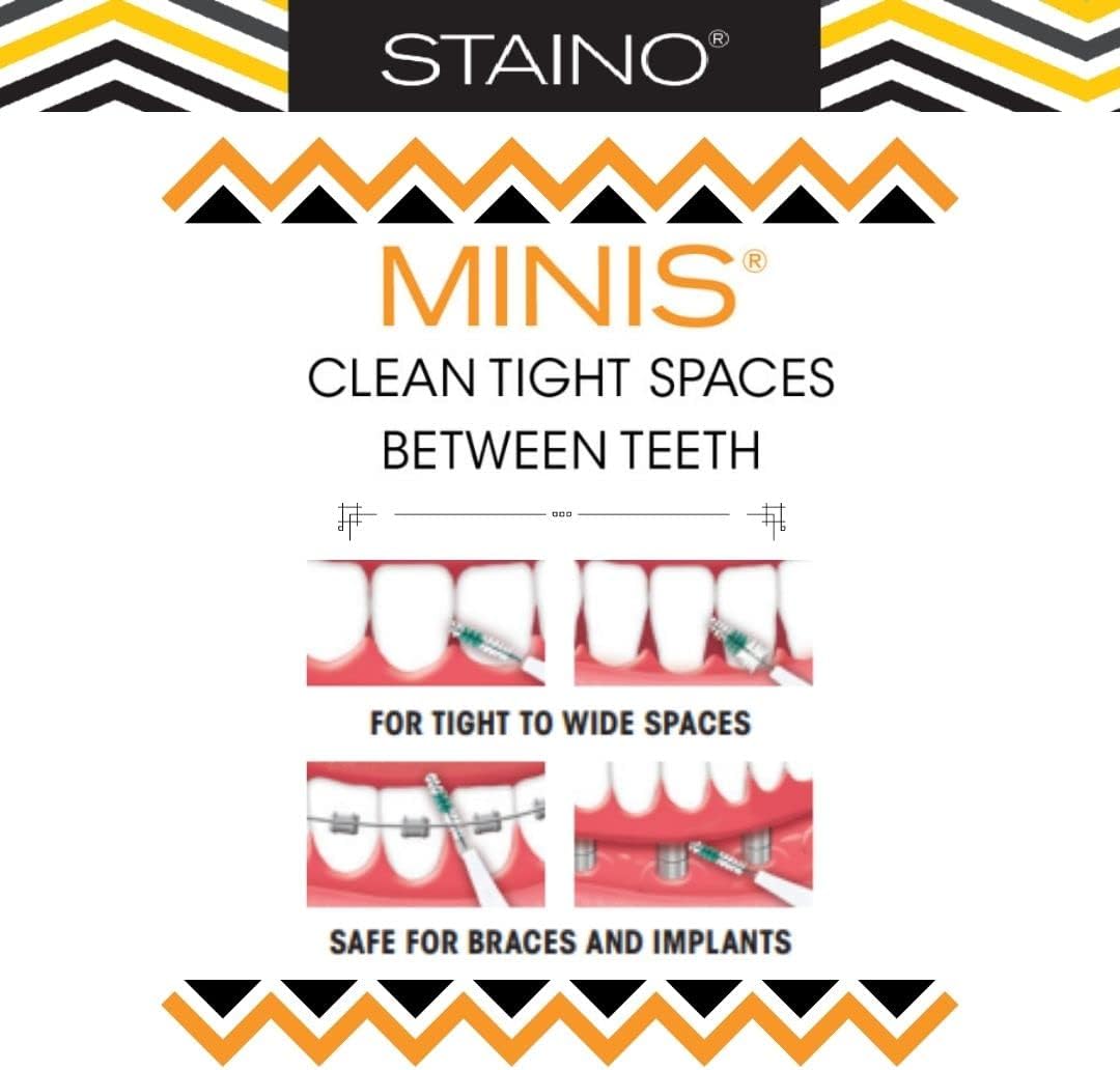 Staino Minis Interdental Brushes – 10 Piece Matchbook, 36/Box