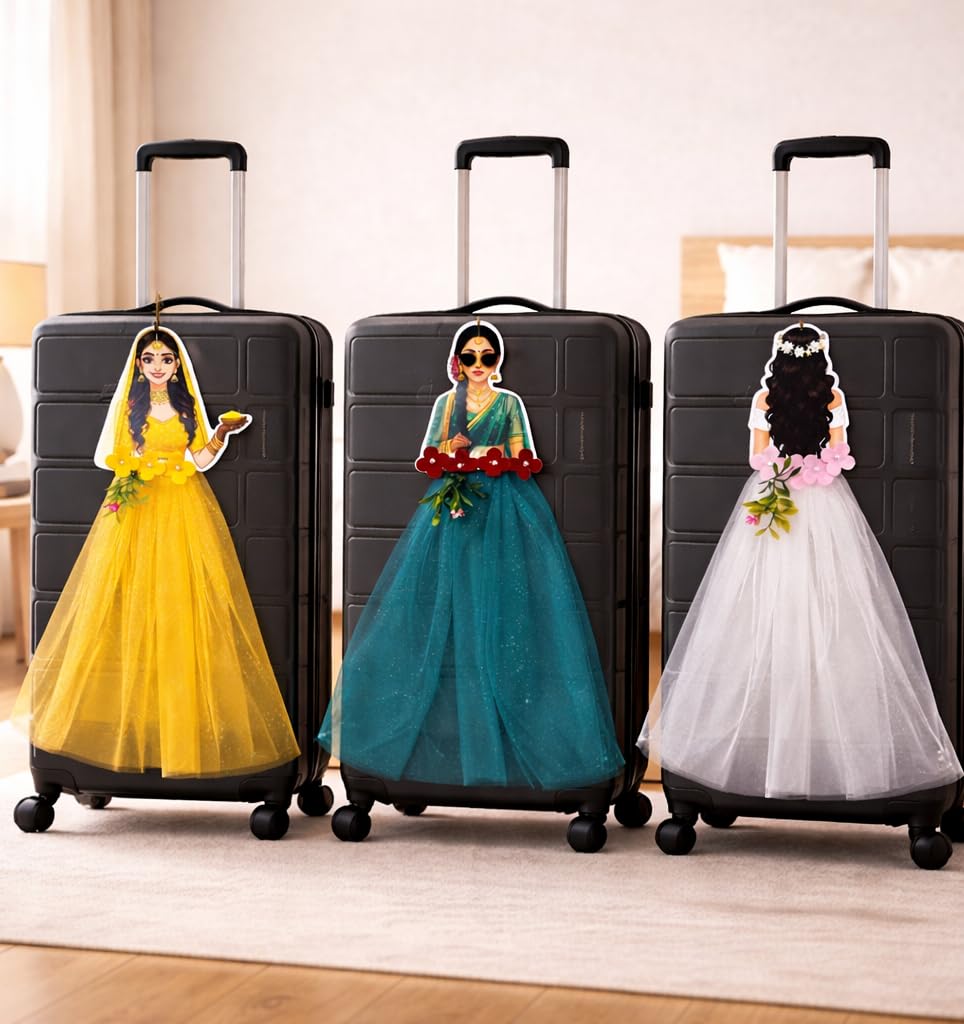 Indian Wedding Decor, Bride Sticker, Multipurpose Bride for Home Decoration, Suitcase & Trolly Bags Décor, Best Room & Wall Decoration, Beautiful Wall Stickers, Gift Item, Pack of 3-image-33