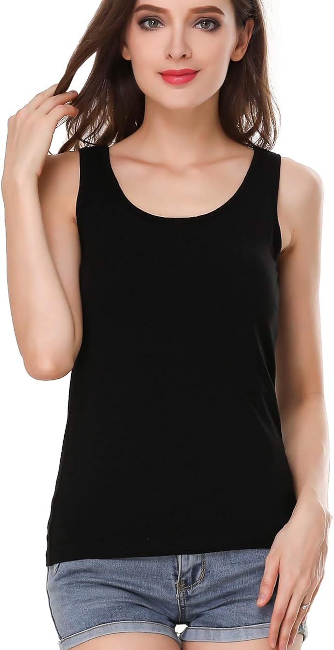 MOONIGHT Plus Size Womens Tank Tops with Built in Bra Padded Yoga Workout Tanks,Padded Bra