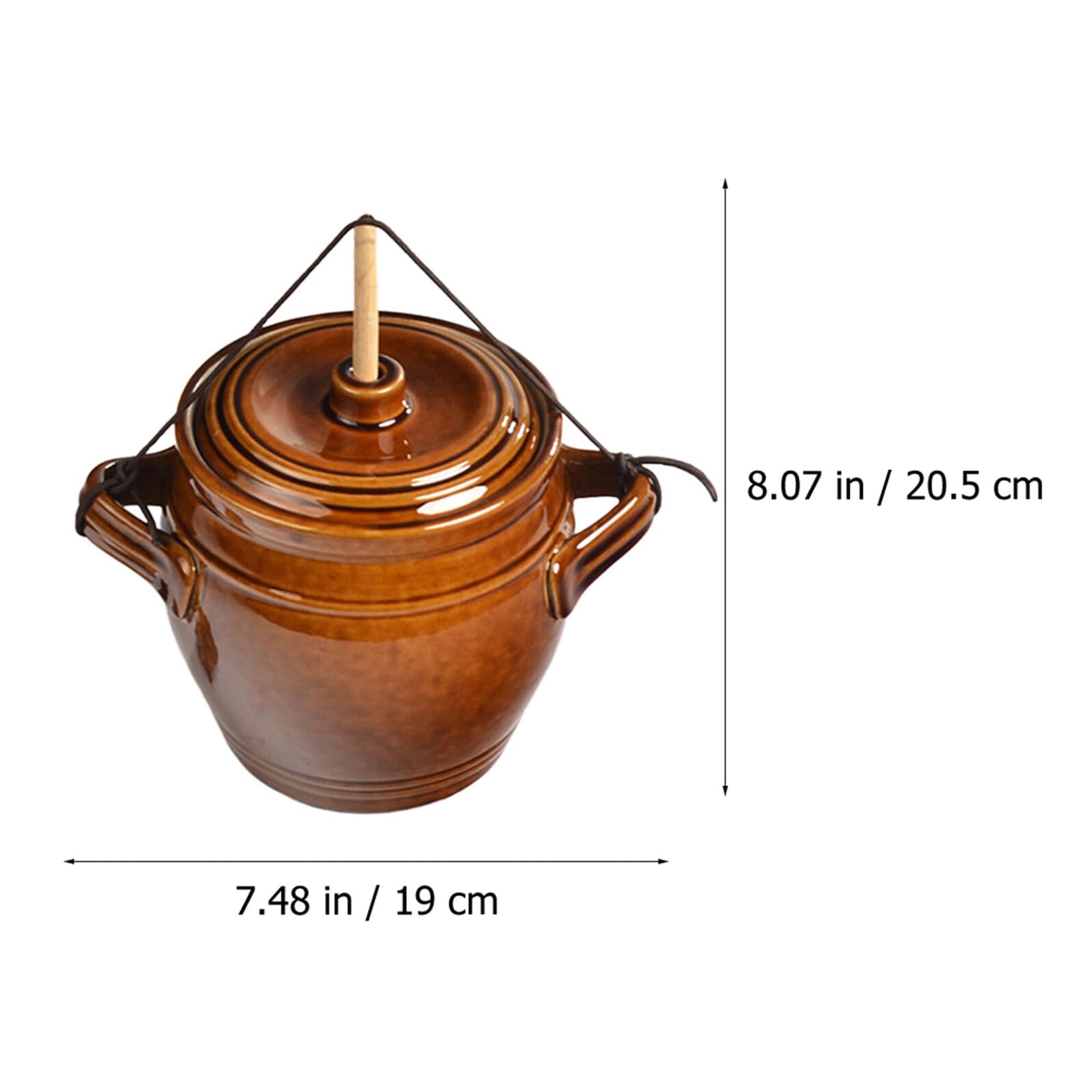 DOITOOL Barattolo Sigillato in Ceramica da 1,3l per Sottaceti Chiusura Ermetica, Vaso la Conservazione Domestica Alimentare in Ceramica e Legno, Contenitore Auto-sigillante per Cucina