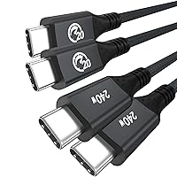 Vista 1 de UseBean Cable USB C de 15 pies, 2 unidades, 240 W USB C a USB C 3.2 Gen 2, cable de carga tipo C, video 4K de 20 Gbps para Thunderbolt 3/4 MacBook