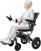 22kg Folding Electric Wheelchair, Travel Wheel Chair with 2×250W Motors, Mobility Aid with Carbon Alloy Frame & Pneumatic Tires & 20 km Range, Power Chair Outdoor Commuting for Seniors Carbon Fibre