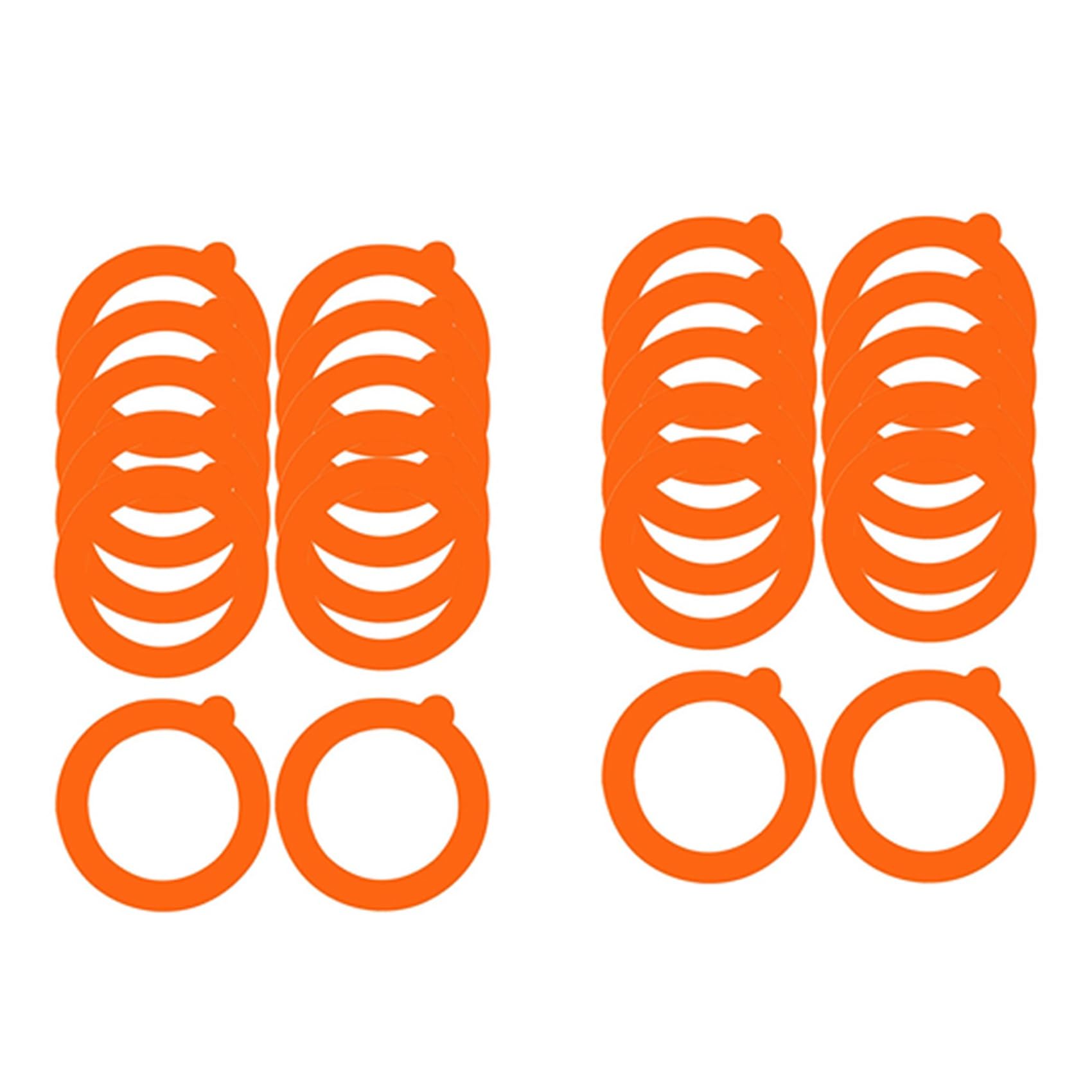 Hndhbfgrt 24 Pack Silicone Replacement Gasket, Airtight Rubber Seals Rings for Jar Lids, Leak-Proof Canning Silicone, Orange