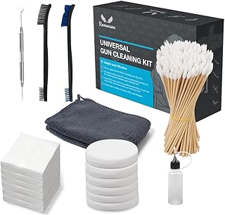 Gun Cleaning Kit 8 in 1 Universal Gun Cleaning Supplies.Gun Cleaning Patches,6-inch Gun Cleaning Cotton Swab,Double Head Gun Brushes,Stainless Steel Cleaning Picks,Finishing Gun Cloth,Oil Applicator