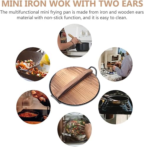 Miniatura 6 de Zerodeko 1 Set 1 12 Olla de cocina en miniatura Mini Wok con cubierta de madera, accesorios de cocina en miniatura para casa de muñecas