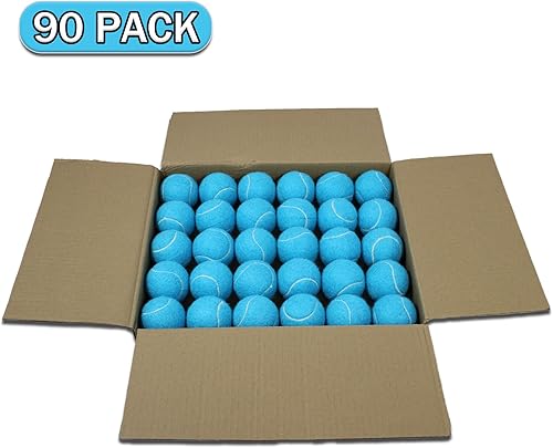 Miniatura 2 de Pelotas de tenis, paquete de 90 pelotas de entrenamiento de tenis, pelotas de práctica, pelotas de juego para perros y mascotas, aptas para pelotas