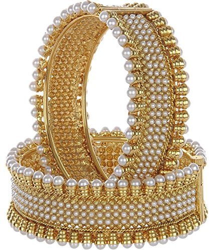YouBella Traditional Gold Plated Pearl Bangles Jewellery for Women (2.8) (B07P6J66DD) Amazon Price History, Amazon Price Tracker