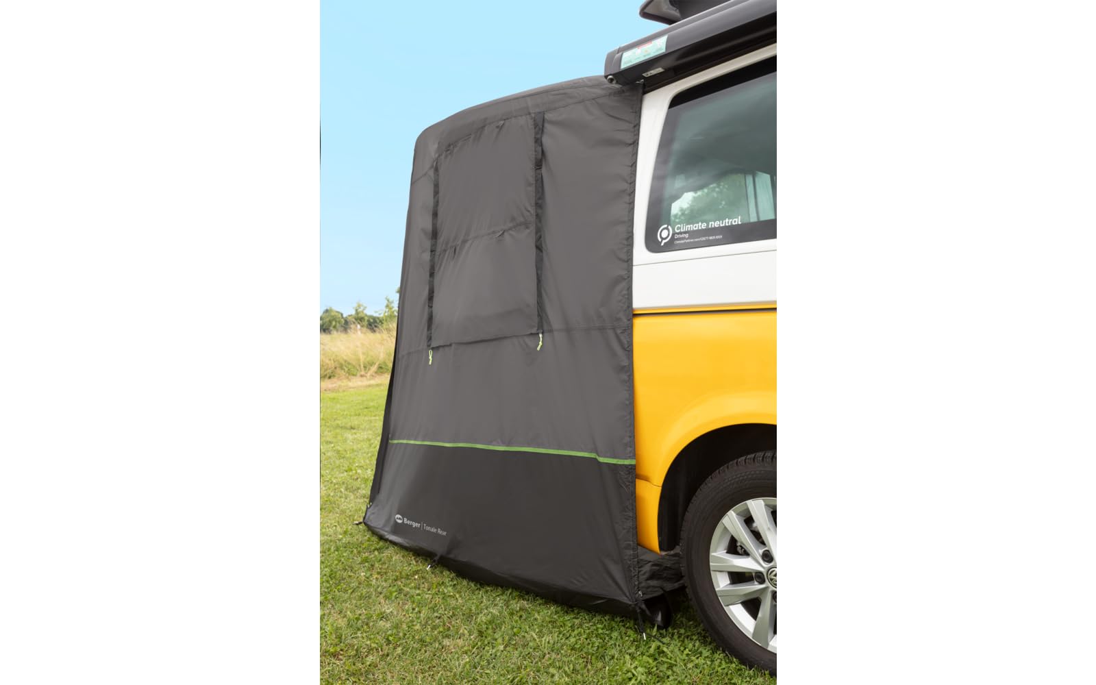 BERGER Tenda Posteriore Tonale per Van, Impermeabile con Zanzariera, Protezione UV+ Spazio Extra