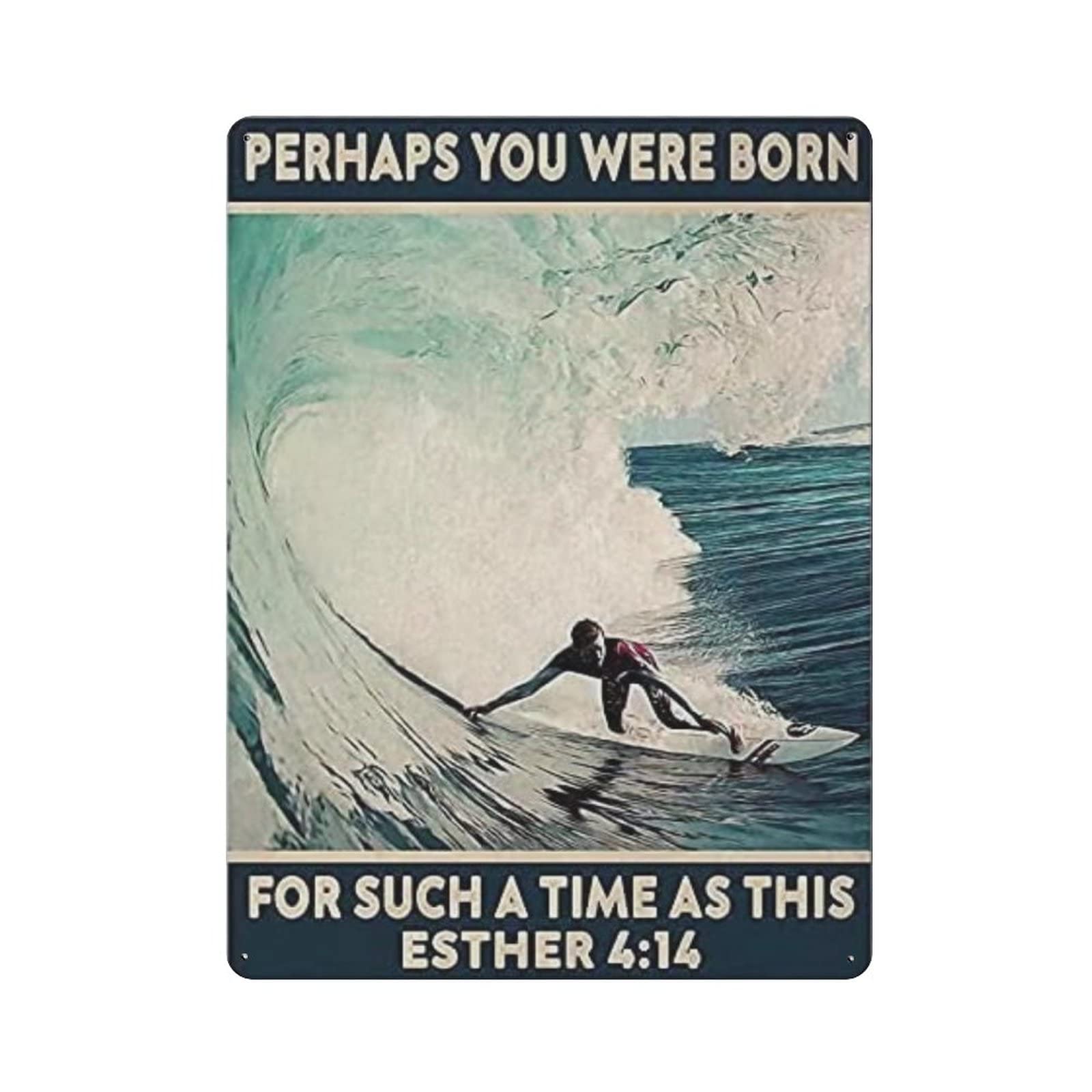 AOOEDM Perhaps You Were Born For Such A Time As This Metal Signs for Garage Man Cave Bar Kitchen Coffee Tin Sign Nostalgic Wall Decor Signs Vintage Retro Poster