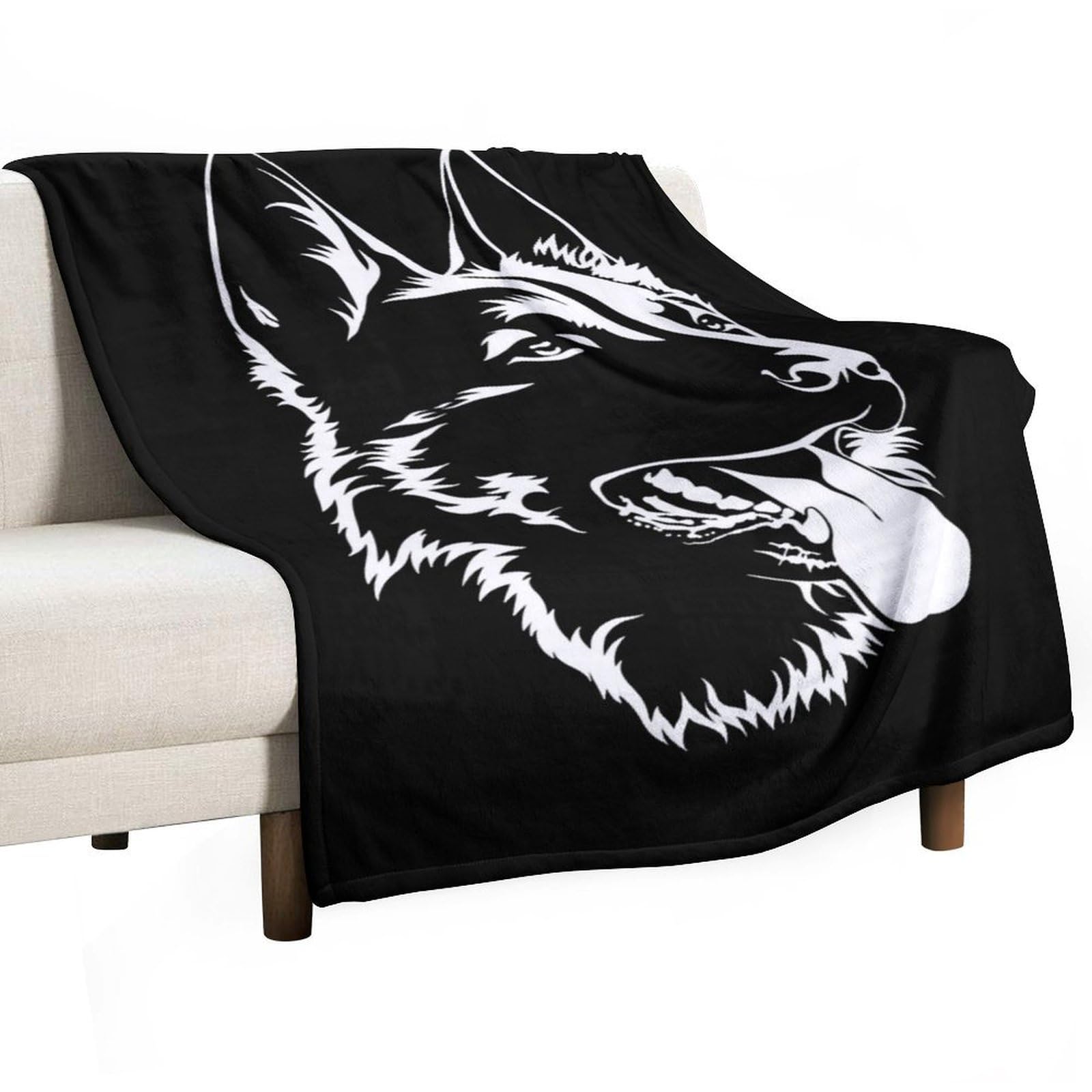 Cgsbngha Style Black German Shepherd Flannel Fleece Blanket Lightweight Soft Throw Blankets For Sofa Couch Bed Chair