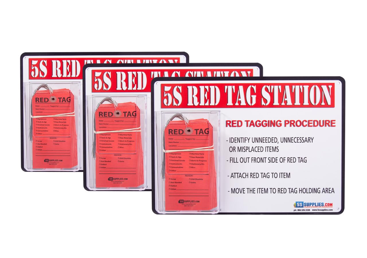 5s Red Tag Holder Station -3 Pack Board Set