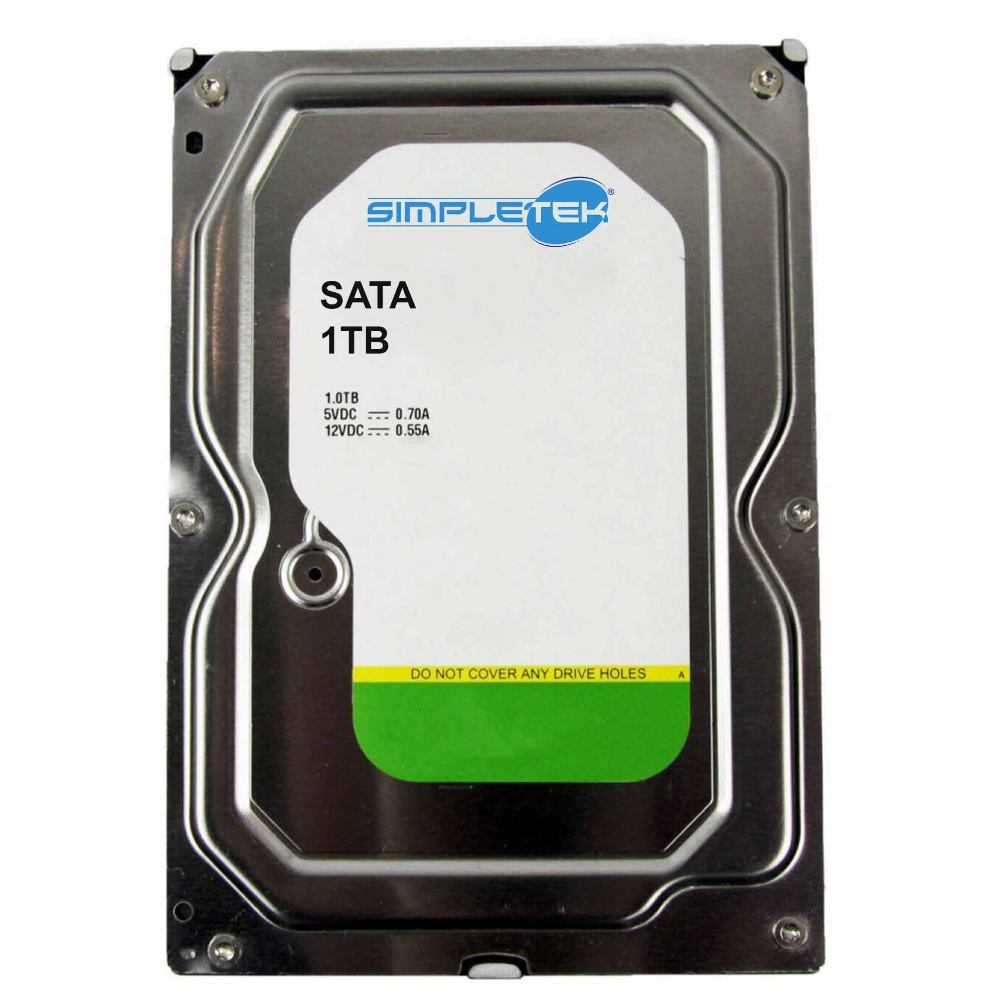 SIMPLETEK - Hard Disk Interno HDD 3.5" SATA 6Gb/s 1TB | 5400 RPM 64MB Cache | Disco Rigido per DVR NVR DVR Archiviazione Dati (Ricondizionato)