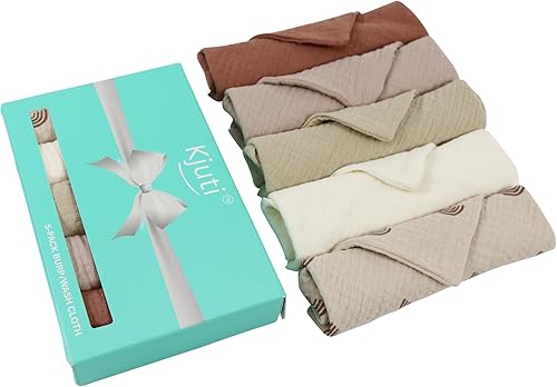 Miniatura 5 de Toallas de muselina orgánica para bebé, 100% algodón, 4 capas, hipoalergénicas, para saliva, calman el cuerpo, cara, aproximadamente 9 x 9 pulgadas,