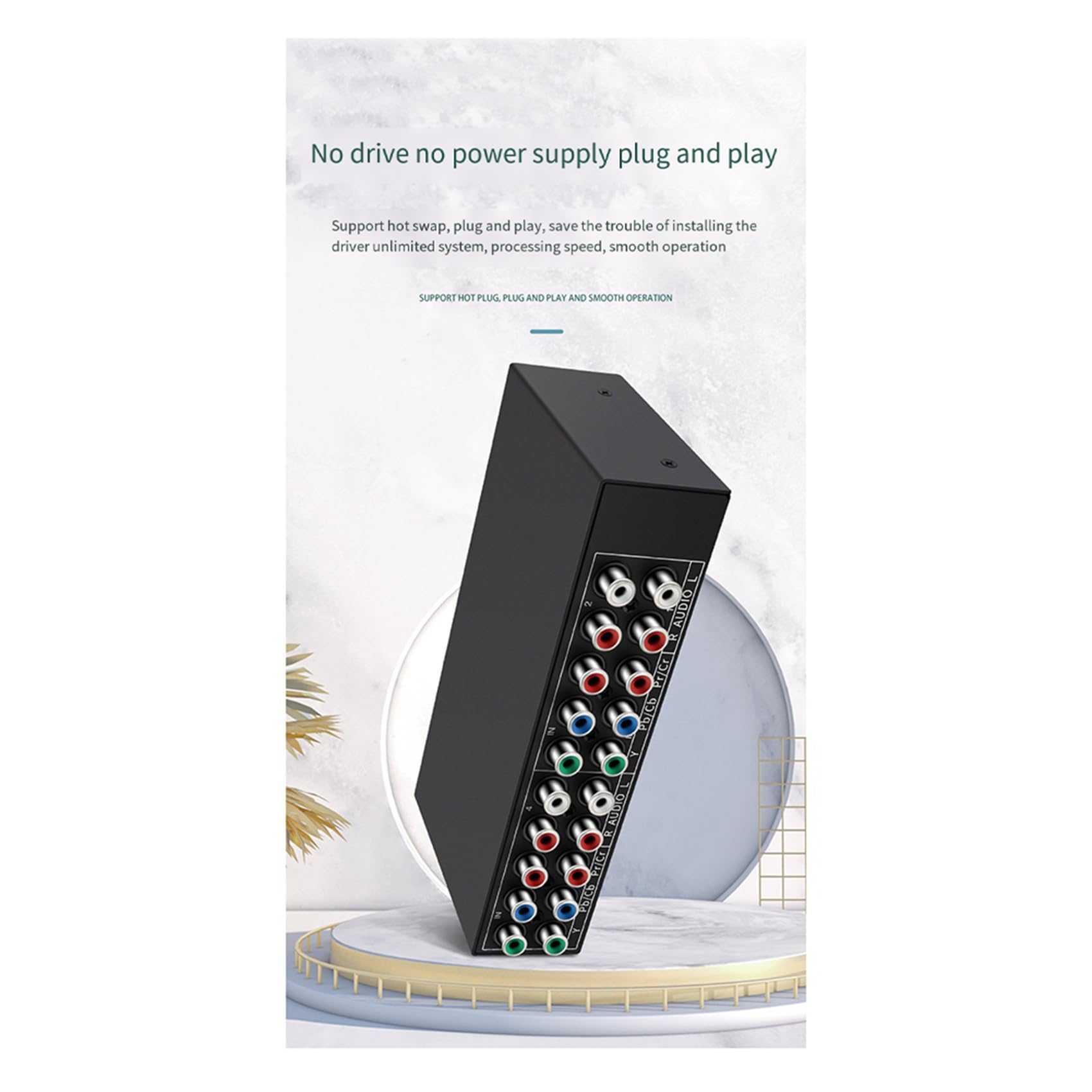 2 sztuki 4x1 Component Video Signal Switcher YPbPr YCbCr Audio DSW41 przycisk ścianki działowej przełącznik ręczny CVBS 720P metalowa obudowa