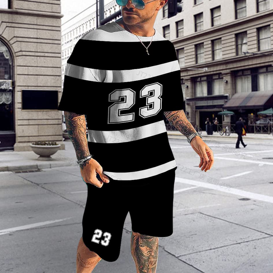 Survêtement d'été pour homme ensemble t-shirt et short léger taille M 903