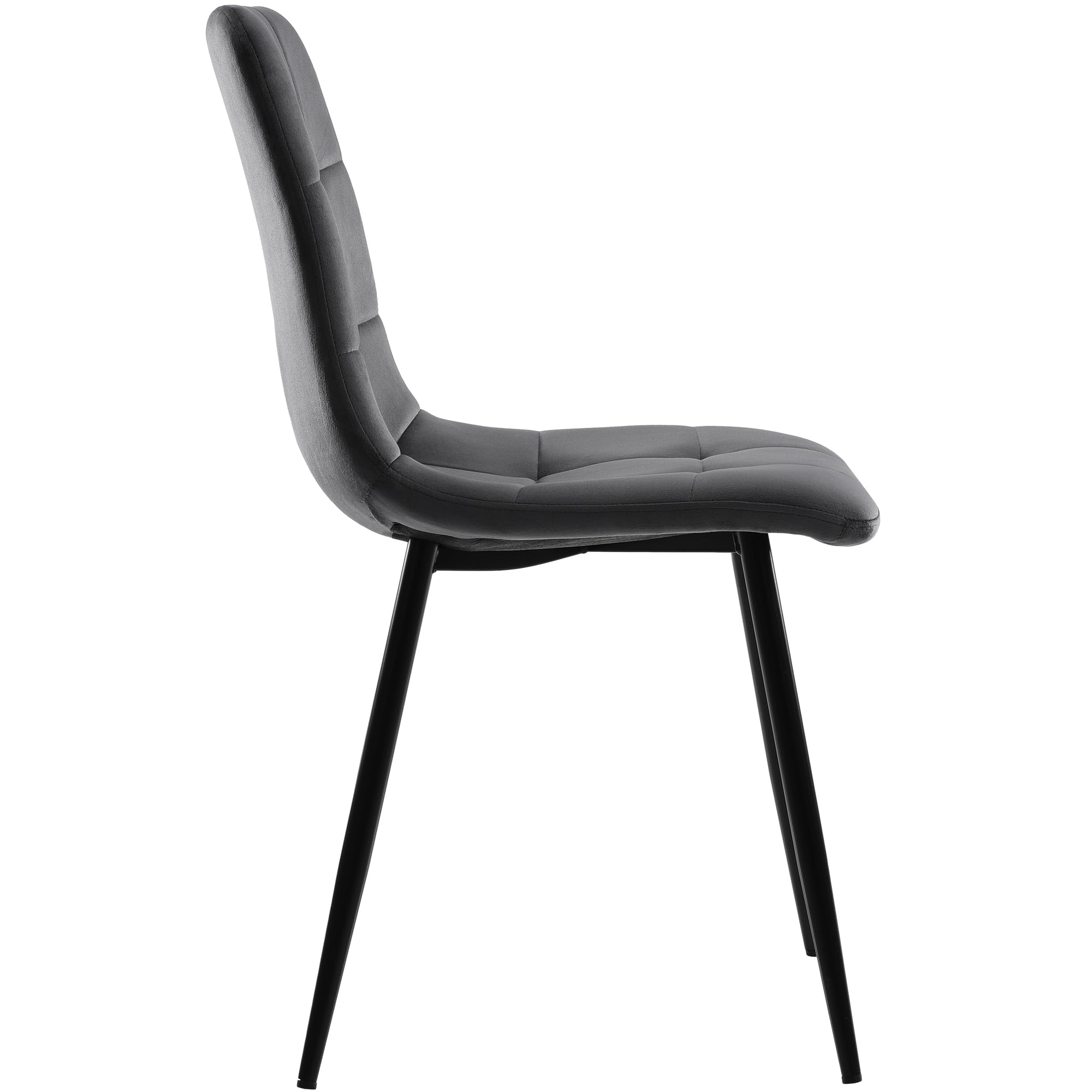 KAZZIO Juego de mesa de comedor (5 piezas), juego de mesa de comedor con 4 sillas, mesa de comedor redonda de 100 cm de diámetro, tablero DM blanco, silla de comedor de terciopelo (negro+gris-1)