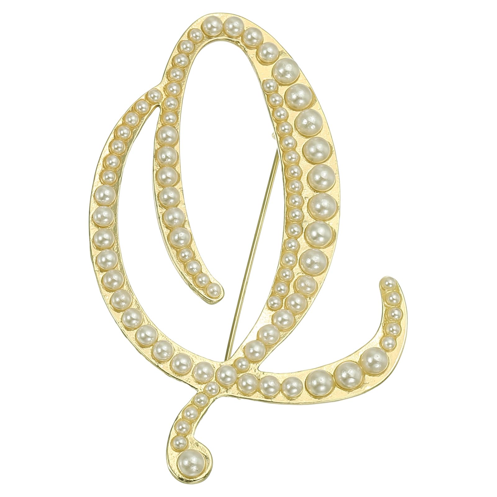 PATIKIL Letter Brooch Pins, Pearl Initial Alphabet Letter Lapel Badges Pin for Women Men Girl Wife Suits Clothes Dress Bouquet Coat Hat Bag Craft Party