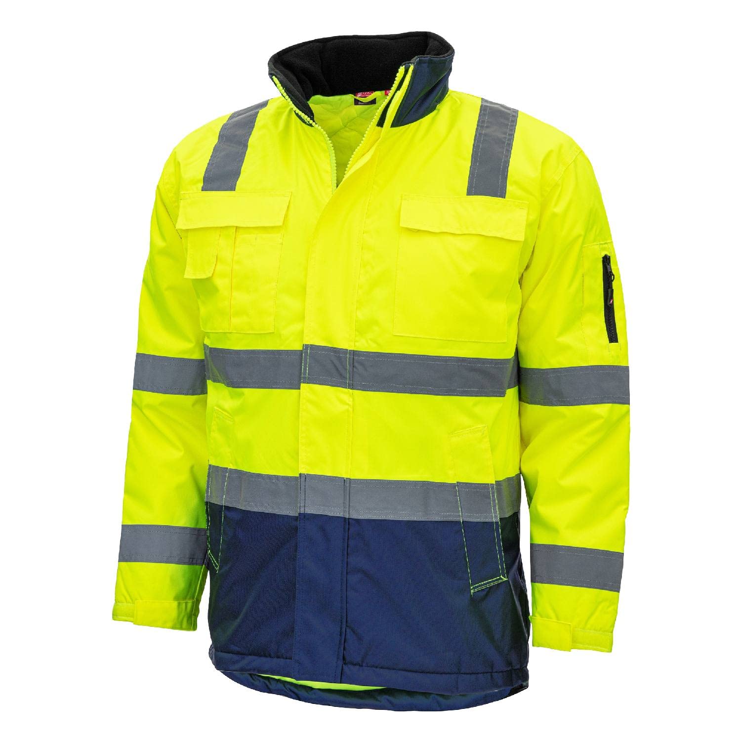 NITRAS Motion TEX VIZ – Abrigo de seguridad – Chaqueta de alta visibilidad – Parka reflectante – Amarillo neón – XL, amarillo fluorescente, XL