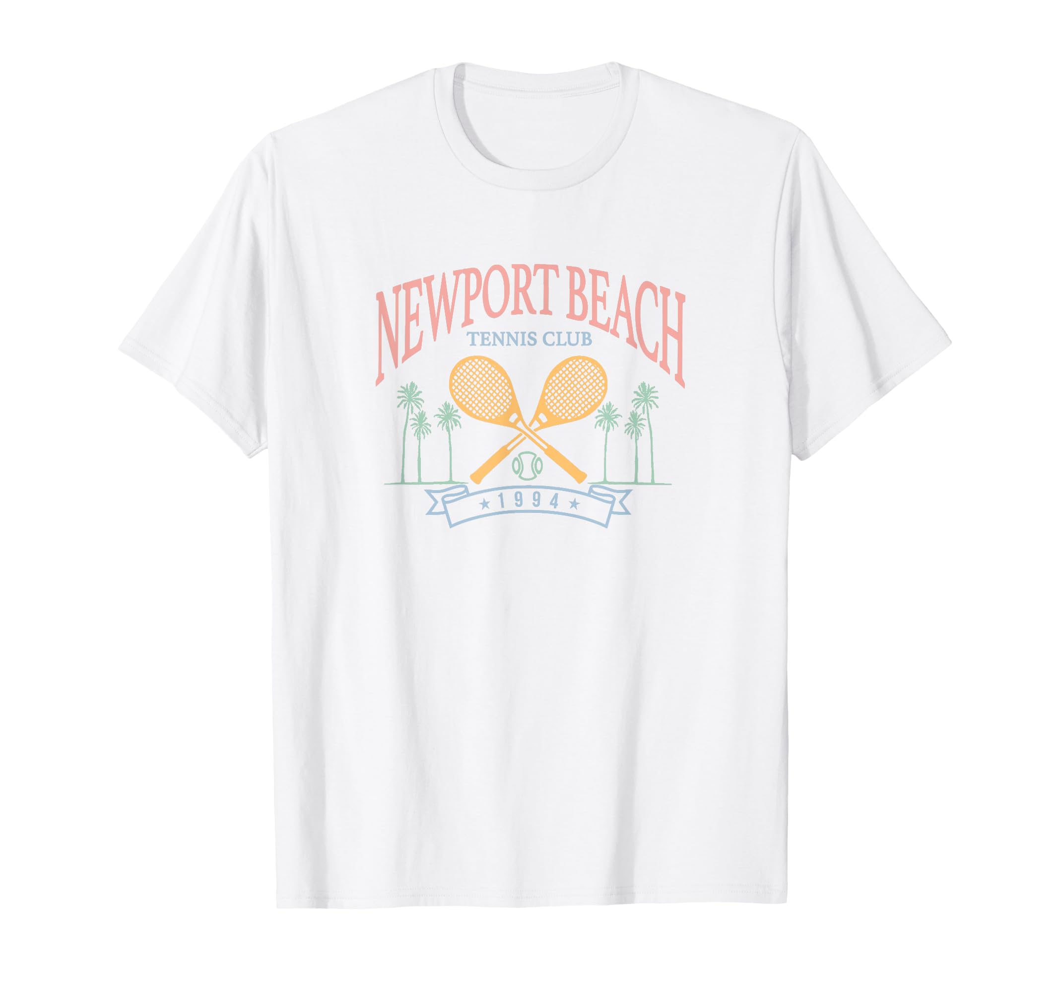 Newport Beach Tennis Club Crossed Racquets Maglietta
