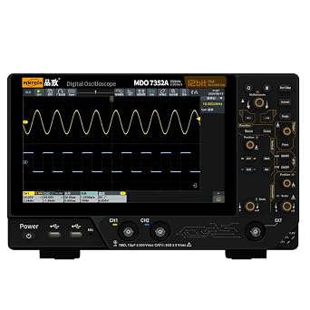PINTECH Digital Oscilloscope 350MHz Bandwidth 2 Channel 2.5 GSa/s Sample Rate, Built-in Frequency Counter, Spectrum Analyzer, 10.1 inch LCD Display MDO7352A