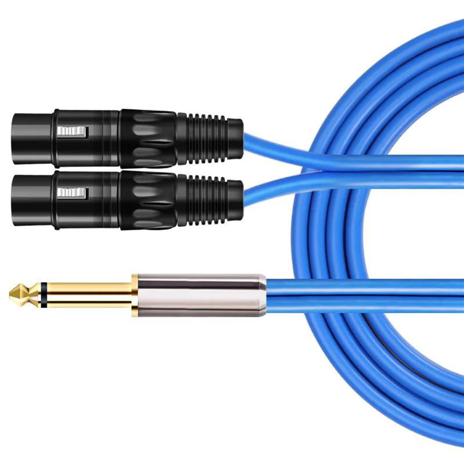 1/4'' TS Mono 6,35 Mm Klinke Auf Dual XLR 3-Pin Buchse Audiokabel Für Mixer Gitarrenverstärker Synthesizer Audiokabel für Gitarreninstrumente (Color : 2m)