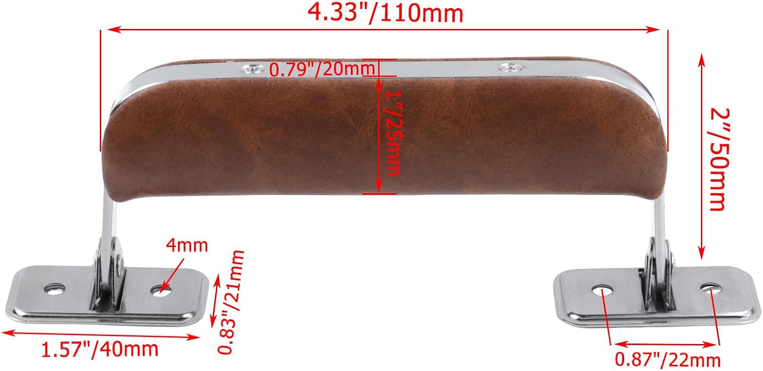 Crapyt Leather Luggage Handle, Vintage Suitcase Replacement