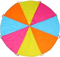 Nvatorfox 6ft Rainbow Parachute with Handles - Kids Play Toy for Indoor Outdoor Group Games & Team Building