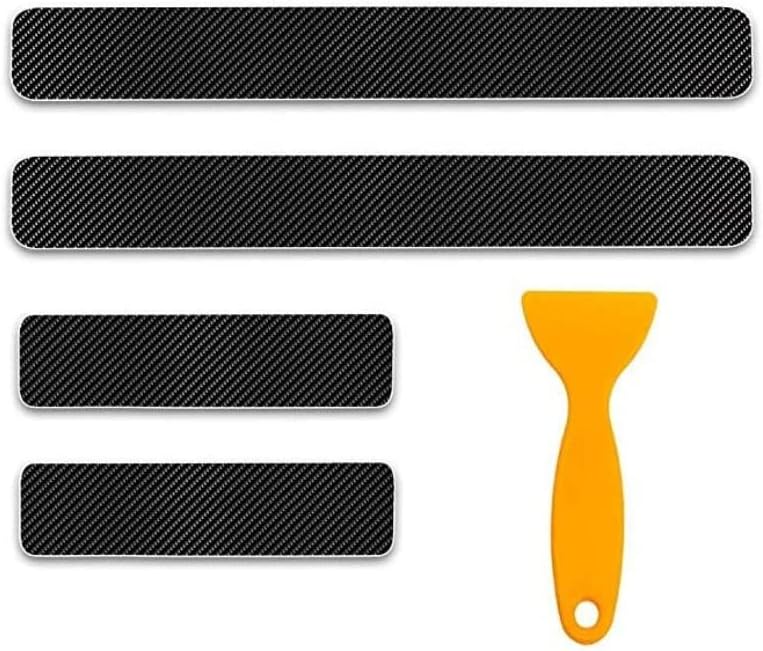 Car Threshold Pedal Sticker Decoration Scuff Plate Carbon Fibre Vinyl Sticker Car Accessories car-Styling for Sierra Truck (White)