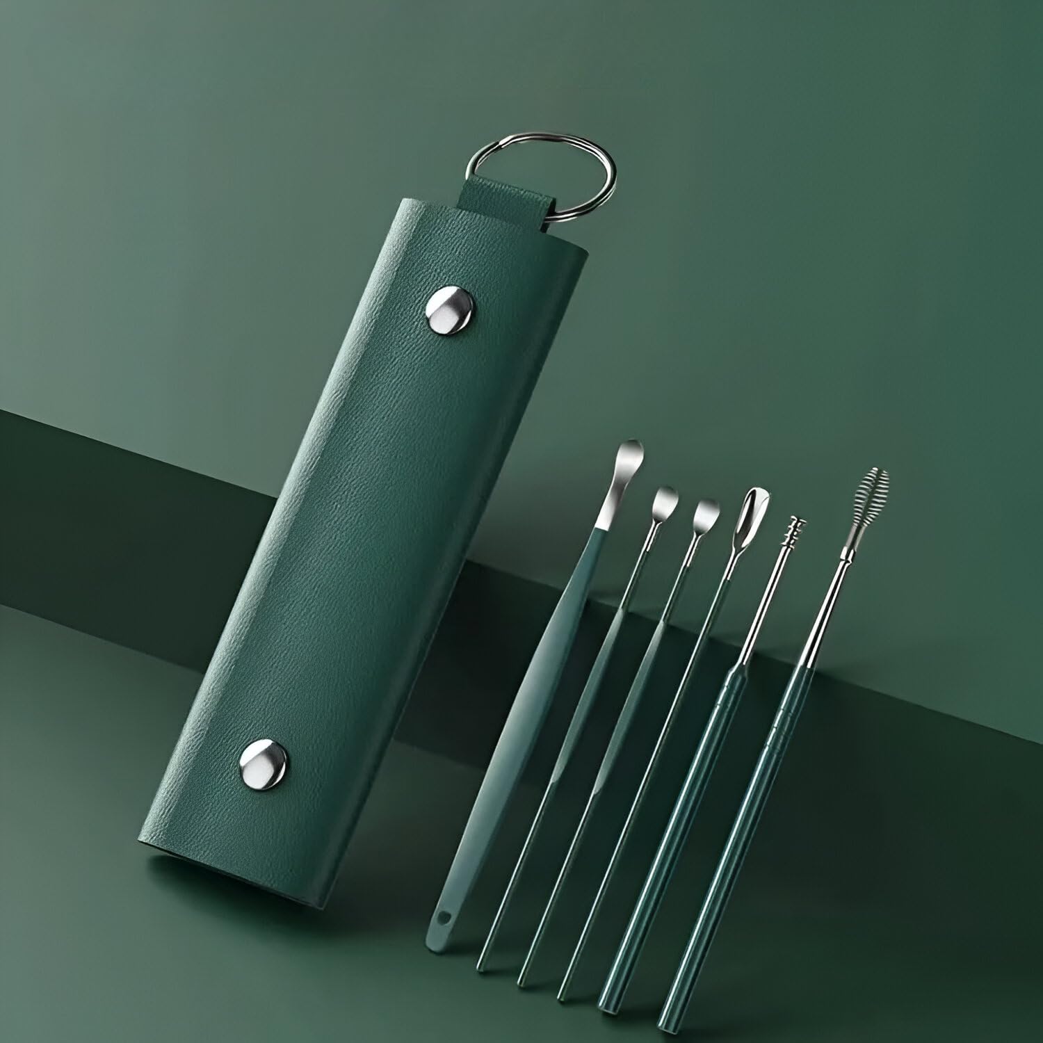 Jeyux Manicure Set Men Personal Care Tools Accessories Finger and Toe Nail Clippers Kit Professional Manicure Pedicure Kit With Travel Case Nail Grooming Kit (Dark Green) 1