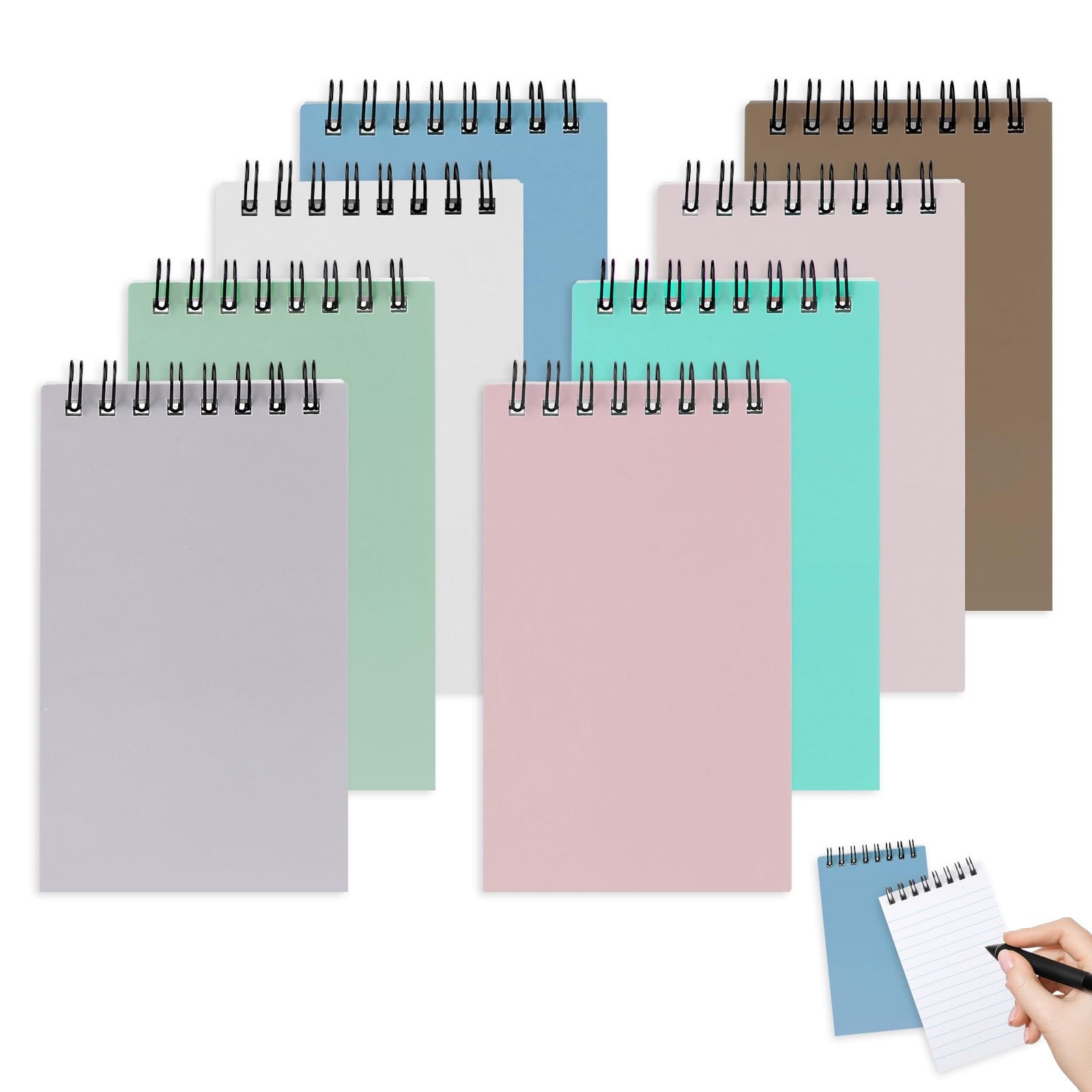 Svalor Mini Notebook,8 Pack Spiral Small Notebooks Pocket Size 12.6cm x 7.6cm,Pocket Notepad for Office School Memo Tactical Steno Pads (Macaron Color Series B) — image 1