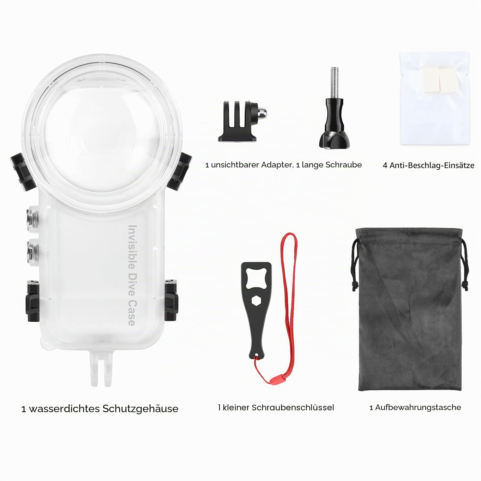 PULUZ wasserdichte Tauchtasche für Insta360 X4, 50 m Unterwasser-unsichtbare Tauchhülle für Insta360 X4 Kamera-Zubehör, versiegelte Schutzhülle, Gehäuse, 360-Grad-Fotografie