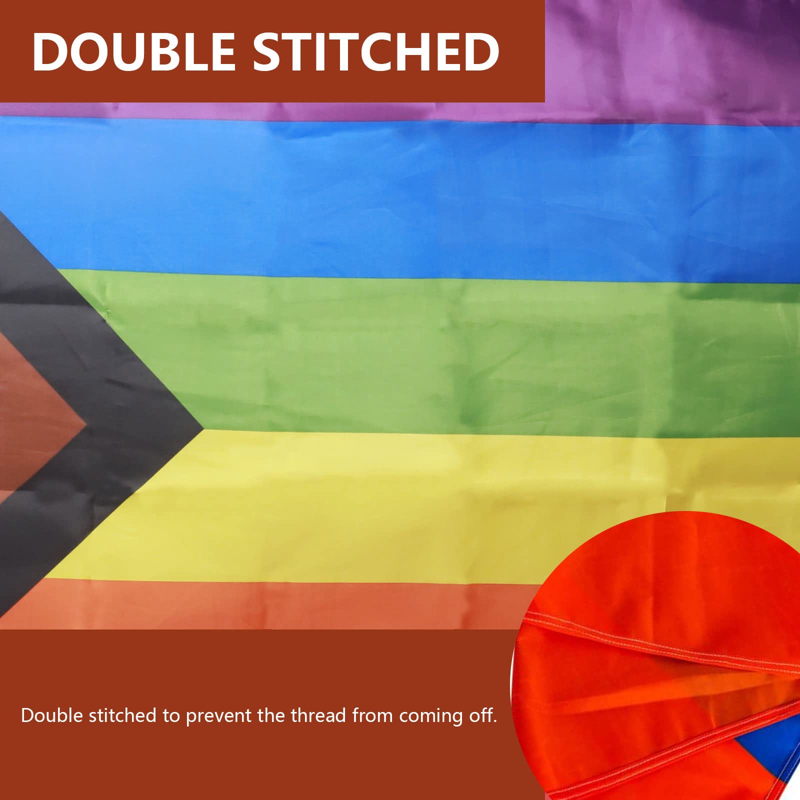 EUGENYS Drapeau Progress Pride De 0,9 X 1,5 M - Collier De Drapeau Arc