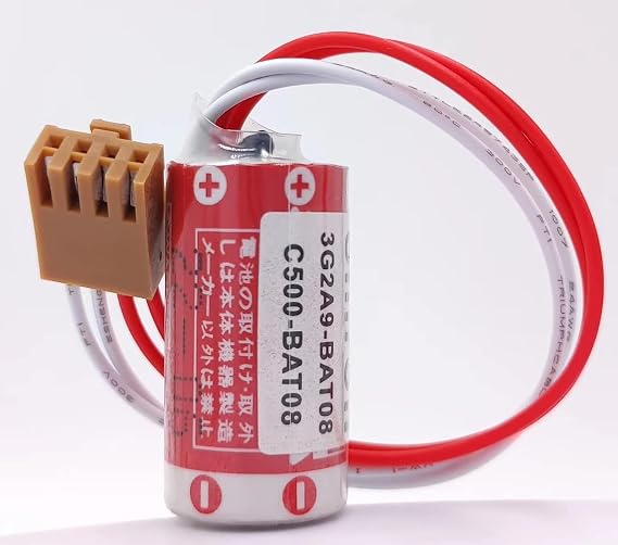 ER17/33 2/3A 3.6V 1600mAh Replacement Battery for 3G2A9-BAT08 C500-BAT08 PLC Lithium Battery with Brown JAE2.5mm-4P Plug