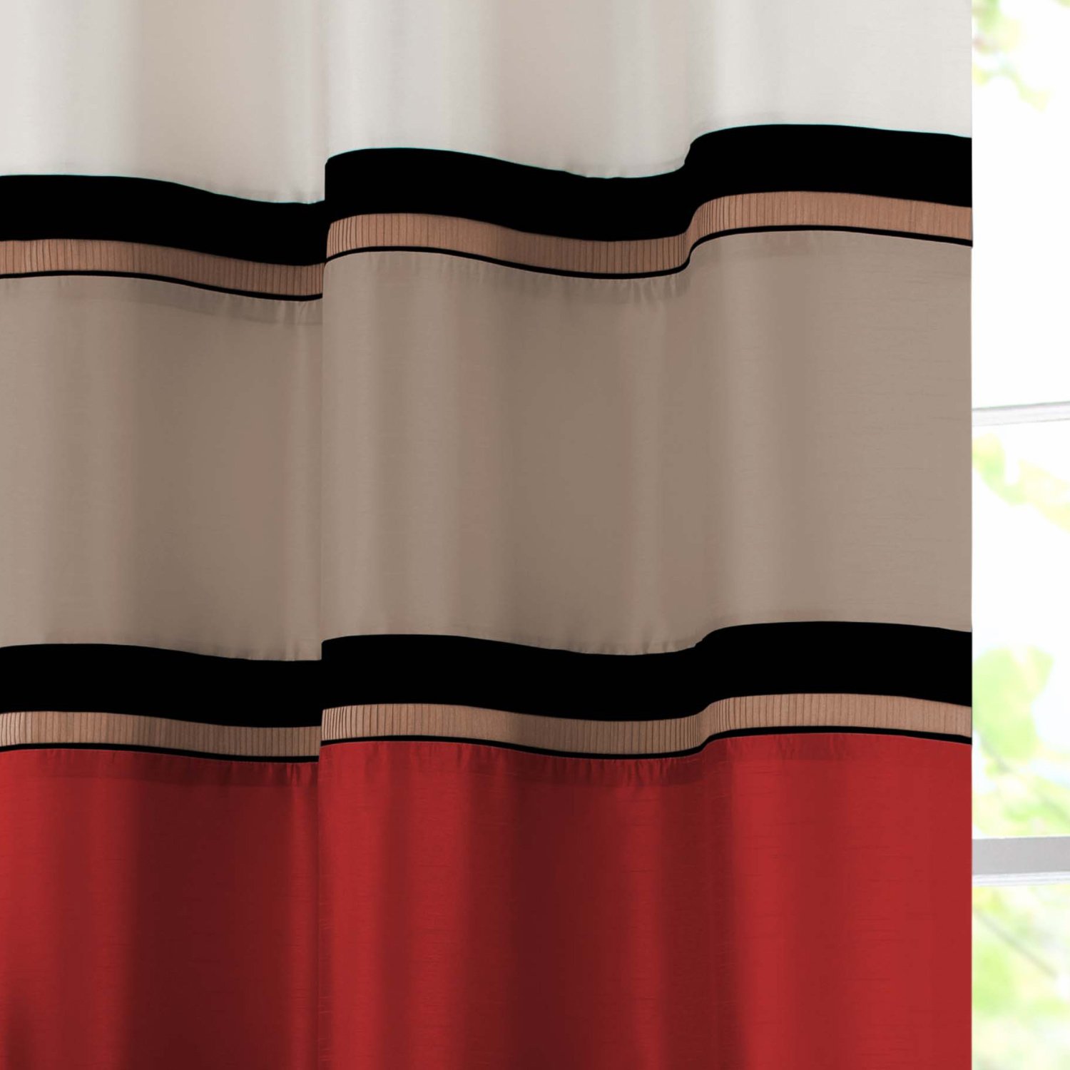 GYROHOME Tende in seta sintetica con stampa a righe, completamente