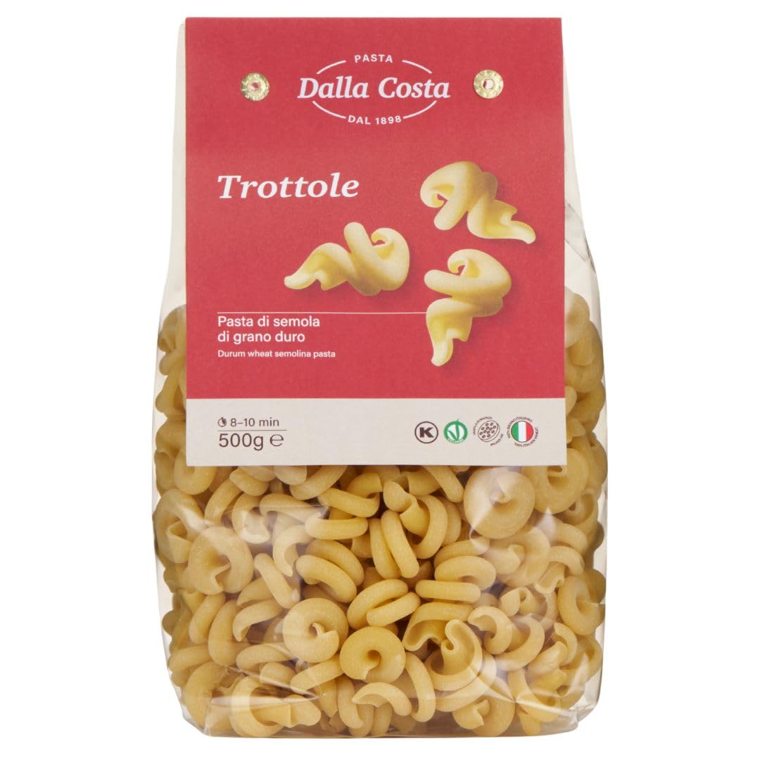 Dalla Costa Hartweizengrieß-Pasta Trottole. Made in Italy. Sparpackung 12x500 Gramm